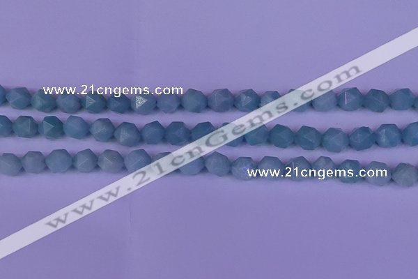 CAM1418 15.5 inches 10mm faceted nuggets Chinese amazonite beads