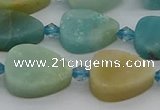 CAM1421 15.5 inches 11*16mm flat teardrop Chinese amazonite beads