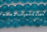 CAM1431 15.5 inches 6mm faceted nuggets dyed amazonite gemstone beads