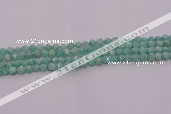 CAM1436 15.5 inches 6mm faceted nuggets amazonite gemstone beads