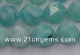 CAM1439 15.5 inches 12mm faceted nuggets amazonite gemstone beads