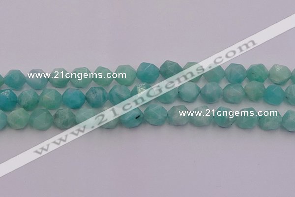 CAM1439 15.5 inches 12mm faceted nuggets amazonite gemstone beads