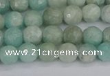 CAM1451 15.5 inches 6mm faceted round amazonite gemstone beads