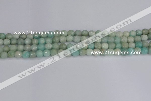 CAM1451 15.5 inches 6mm faceted round amazonite gemstone beads