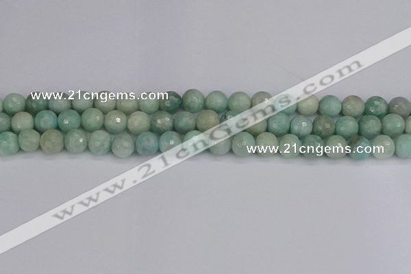 CAM1452 15.5 inches 8mm faceted round amazonite gemstone beads