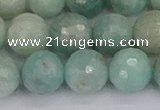 CAM1454 15.5 inches 12mm faceted round amazonite gemstone beads