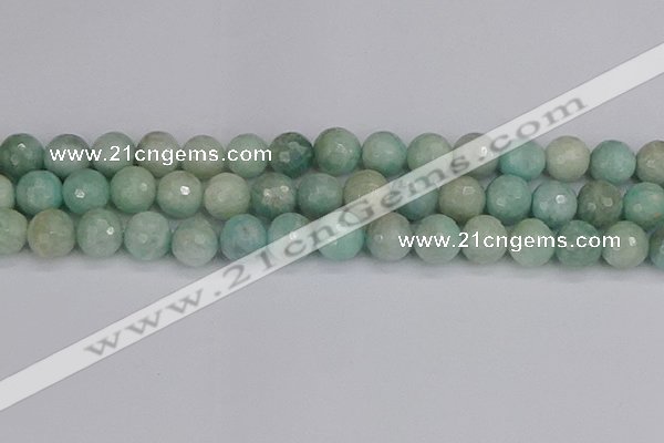 CAM1454 15.5 inches 12mm faceted round amazonite gemstone beads