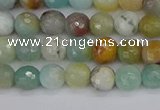 CAM1458 15.5 inches 4mm faceted round amazonite beads wholesale