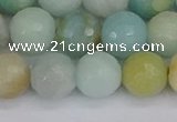 CAM1462 15.5 inches 12mm faceted round amazonite beads wholesale