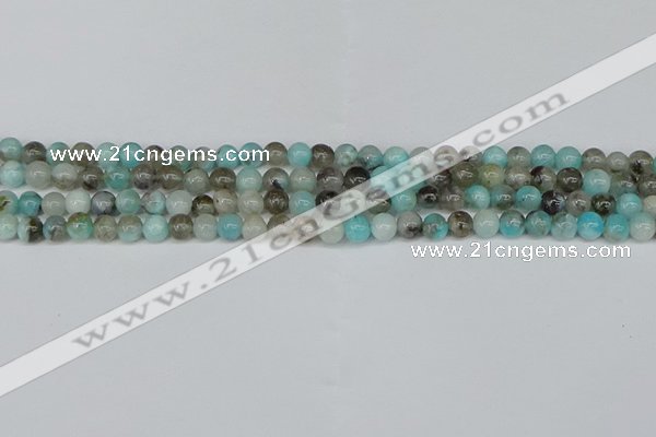 CAM1480 15.5 inches 4mm round Madagascar black amazonite beads