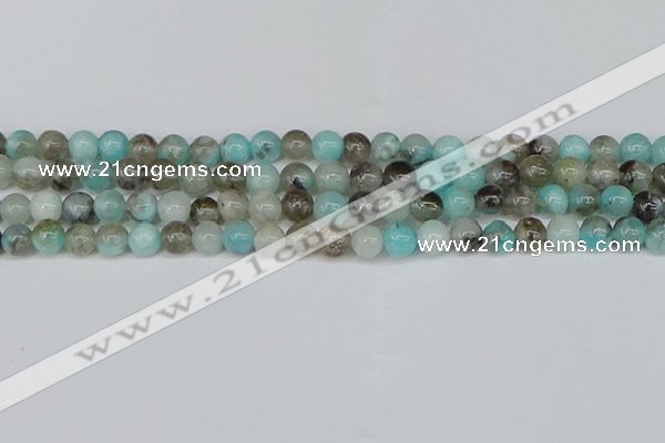 CAM1481 15.5 inches 6mm round Madagascar black amazonite beads