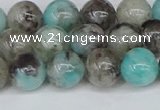 CAM1482 15.5 inches 8mm round Madagascar black amazonite beads