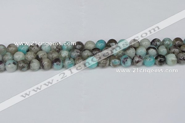 CAM1482 15.5 inches 8mm round Madagascar black amazonite beads