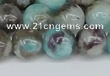 CAM1484 15.5 inches 12mm round Madagascar black amazonite beads