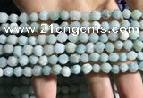 CAM1493 15.5 inches 6mm faceted nuggets amazonite beads wholesale