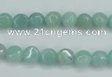 CAM151 15.5 inches 8mm flat round amazonite gemstone beads