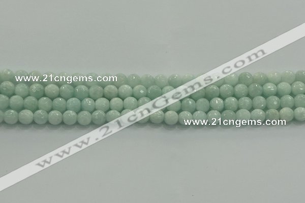CAM1511 15.5 inches 6mm faceted round natural peru amazonite beads