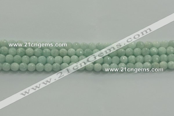 CAM1511 15.5 inches 6mm faceted round natural peru amazonite beads