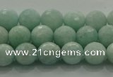 CAM1512 15.5 inches 8mm faceted round natural peru amazonite beads