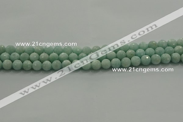 CAM1512 15.5 inches 8mm faceted round natural peru amazonite beads