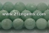 CAM1513 15.5 inches 10mm faceted round natural peru amazonite beads