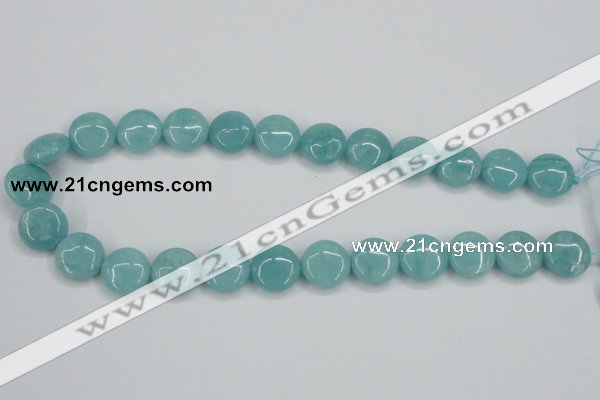 CAM152 15.5 inches 16mm flat round amazonite gemstone beads