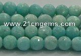 CAM1521 15.5 inches 6mm faceted round natural peru amazonite beads