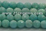 CAM1521 15.5 inches 6mm faceted round natural peru amazonite beads