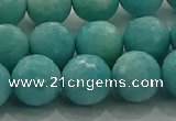 CAM1524 15.5 inches 12mm faceted round natural peru amazonite beads