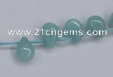 CAM154 8*12mm top-drilled flat teardrop amazonite gemstone beads