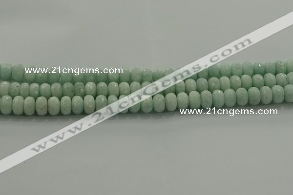 CAM1543 15.5 inches 6*10mm faceted rondelle peru amazonite beads