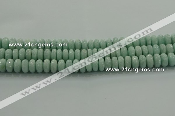 CAM1544 15.5 inches 7*12mm faceted rondelle peru amazonite beads