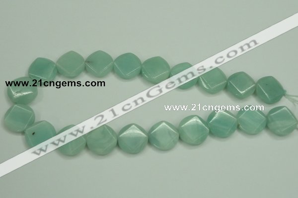 CAM156 15.5 inches 20mm faceted coin amazonite gemstone beads