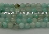 CAM1560 15.5 inches 4mm faceted round Russian amazonite beads