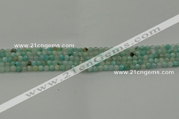 CAM1560 15.5 inches 4mm faceted round Russian amazonite beads