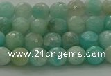 CAM1561 15.5 inches 6mm faceted round Russian amazonite beads