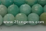 CAM1563 15.5 inches 10mm faceted round Russian amazonite beads