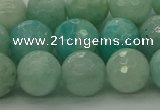 CAM1564 15.5 inches 12mm faceted round Russian amazonite beads