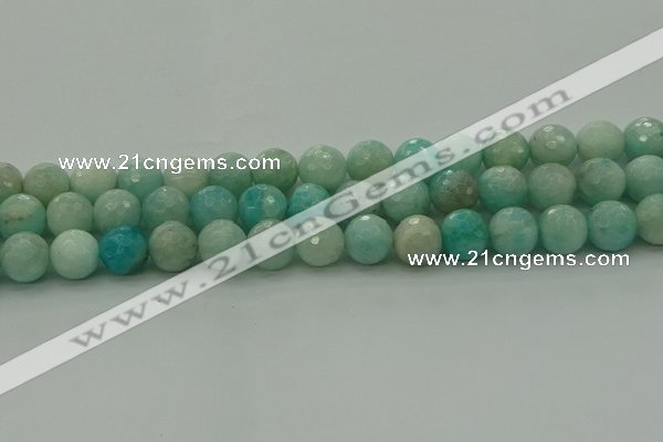 CAM1564 15.5 inches 12mm faceted round Russian amazonite beads