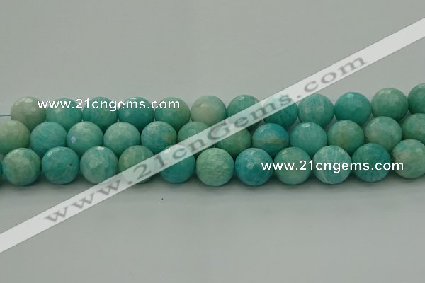 CAM1566 15.5 inches 16mm faceted round Russian amazonite beads