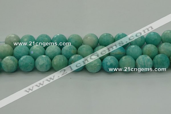 CAM1567 15.5 inches 18mm faceted round Russian amazonite beads