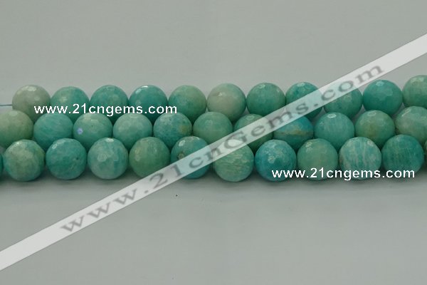 CAM1567 15.5 inches 18mm faceted round Russian amazonite beads