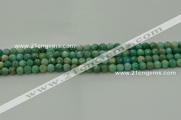 CAM1581 15.5 inches 6mm faceted round Russian amazonite beads