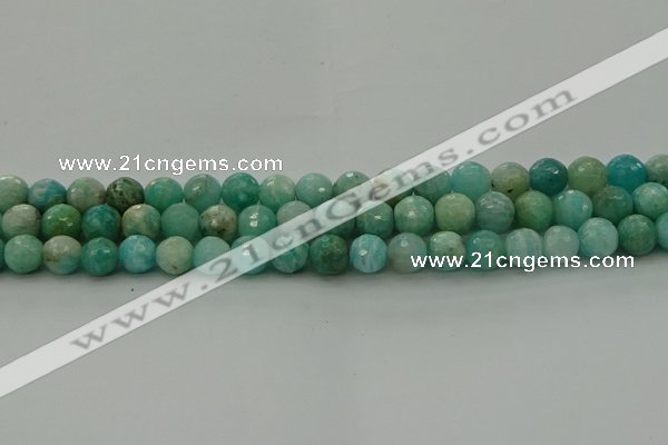 CAM1582 15.5 inches 8mm faceted round Russian amazonite beads