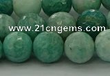 CAM1583 15.5 inches 10mm faceted round Russian amazonite beads