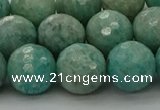 CAM1584 15.5 inches 12mm faceted round Russian amazonite beads