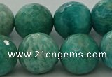 CAM1586 15.5 inches 16mm faceted round Russian amazonite beads