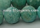 CAM1587 15.5 inches 18mm faceted round Russian amazonite beads