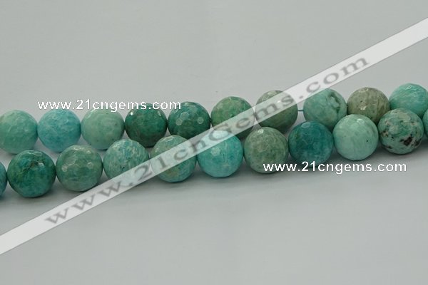 CAM1587 15.5 inches 18mm faceted round Russian amazonite beads