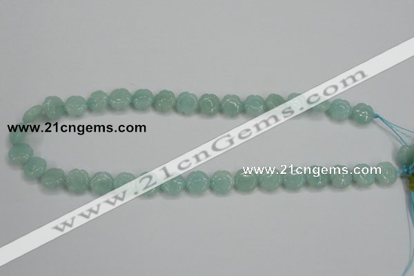 CAM159 15.5 inches 12mm carved flower amazonite gemstone beads